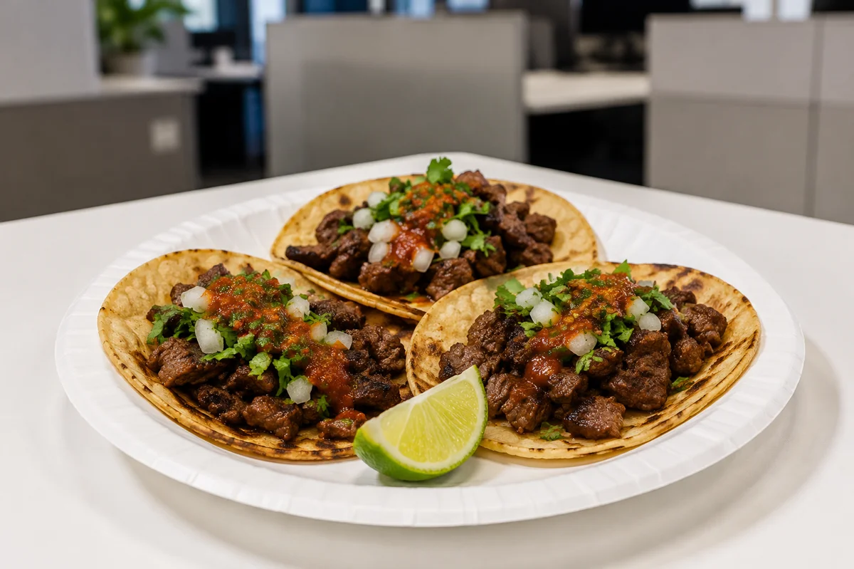 Street tacos from the desk